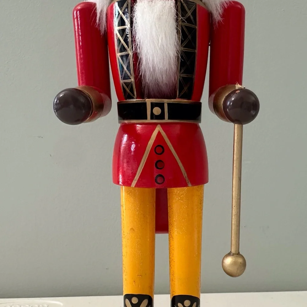 Vintage wooden African‎ American King Soldier nutcracker holiday collectible